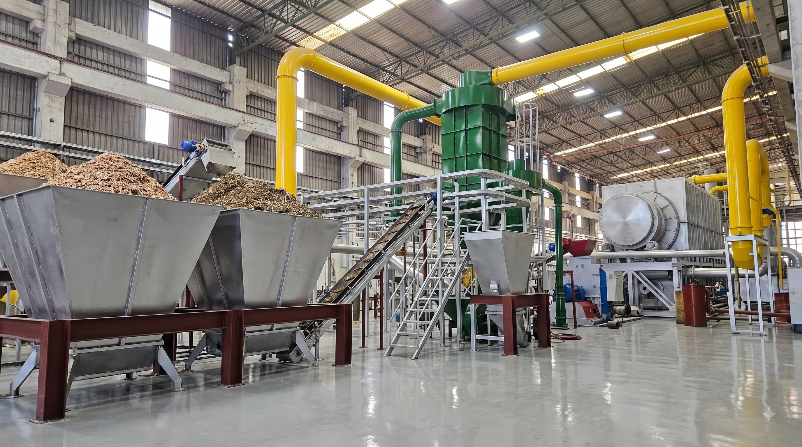 Large-scale biomass carbonization system at the Rashmi 6 Paradigm mill